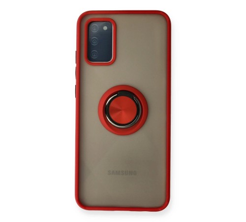 Samsung Galaxy A02S Kılıf Montreal Yüzüklü Silikon Kapak - Kırmızı Samsung Galaxy A02S Kılıf Montreal Yüzüklü Silikon Kapak - Kırmızı