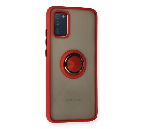 Samsung Galaxy A02S Kılıf Montreal Yüzüklü Silikon Kapak - Kırmızı Samsung Galaxy A02S Kılıf Montreal Yüzüklü Silikon Kapak - Kırmızı