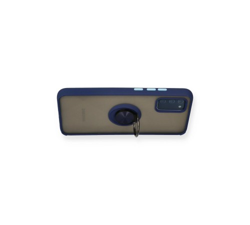 Samsung Galaxy A02S Kılıf Montreal Yüzüklü Silikon Kapak - Lacivert Samsung Galaxy A02S Kılıf Montreal Yüzüklü Silikon Kapak - Lacivert
