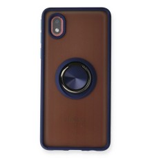 Samsung Galaxy A01 Core Kılıf Montreal Yüzüklü Silikon Kapak - Lacivert