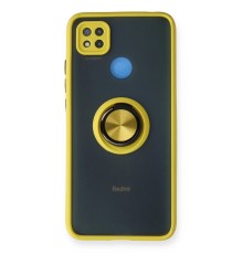 Xiaomi Redmi 9C Kılıf Montreal Yüzüklü Silikon Kapak - Sarı