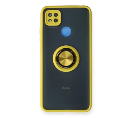 Xiaomi Redmi 9C Kılıf Montreal Yüzüklü Silikon Kapak - Sarı
