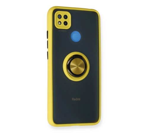 Xiaomi Redmi 9C Kılıf Montreal Yüzüklü Silikon Kapak - Sarı