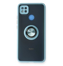 Xiaomi Redmi 9C Kılıf Montreal Yüzüklü Silikon Kapak - Buz Mavi