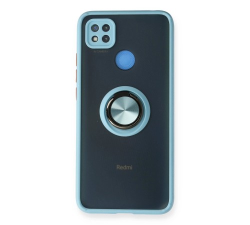 Xiaomi Redmi 9C Kılıf Montreal Yüzüklü Silikon Kapak - Buz Mavi Xiaomi Redmi 9C Kılıf Montreal Yüzüklü Silikon Kapak - Buz Mavi