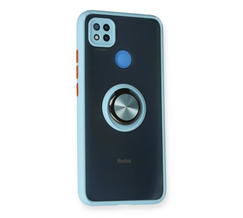 Xiaomi Redmi 9C Kılıf Montreal Yüzüklü Silikon Kapak - Buz Mavi Xiaomi Redmi 9C Kılıf Montreal Yüzüklü Silikon Kapak - Buz Mavi