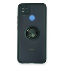 Xiaomi Redmi 9C Kılıf Montreal Yüzüklü Silikon Kapak - Yeşil