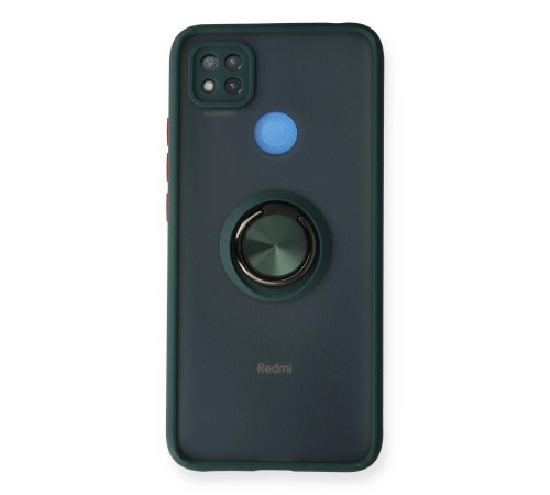 Xiaomi Redmi 9C Kılıf Montreal Yüzüklü Silikon Kapak - Yeşil Xiaomi Redmi 9C Kılıf Montreal Yüzüklü Silikon Kapak - Yeşil