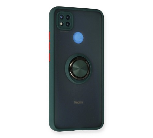 Xiaomi Redmi 9C Kılıf Montreal Yüzüklü Silikon Kapak - Yeşil Xiaomi Redmi 9C Kılıf Montreal Yüzüklü Silikon Kapak - Yeşil