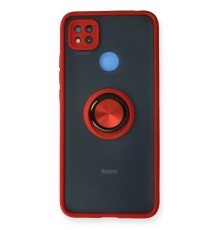 Xiaomi Redmi 9C Kılıf Montreal Yüzüklü Silikon Kapak - Kırmızı