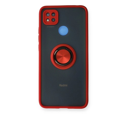 Xiaomi Redmi 9C Kılıf Montreal Yüzüklü Silikon Kapak - Kırmızı Xiaomi Redmi 9C Kılıf Montreal Yüzüklü Silikon Kapak - Kırmızı