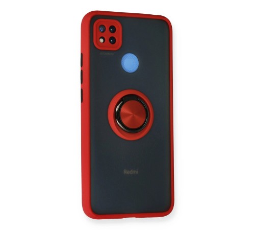Xiaomi Redmi 9C Kılıf Montreal Yüzüklü Silikon Kapak - Kırmızı Xiaomi Redmi 9C Kılıf Montreal Yüzüklü Silikon Kapak - Kırmızı
