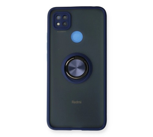 Xiaomi Redmi 9C Kılıf Montreal Yüzüklü Silikon Kapak - Lacivert Xiaomi Redmi 9C Kılıf Montreal Yüzüklü Silikon Kapak - Lacivert