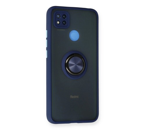 Xiaomi Redmi 9C Kılıf Montreal Yüzüklü Silikon Kapak - Lacivert Xiaomi Redmi 9C Kılıf Montreal Yüzüklü Silikon Kapak - Lacivert
