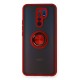 Xiaomi Redmi 9 Kılıf Montreal Yüzüklü Silikon Kapak - Kırmızı
