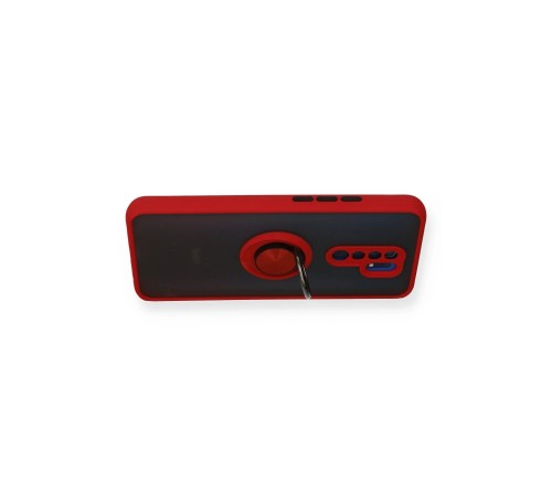 Xiaomi Redmi 9 Kılıf Montreal Yüzüklü Silikon Kapak - Kırmızı Xiaomi Redmi 9 Kılıf Montreal Yüzüklü Silikon Kapak - Kırmızı