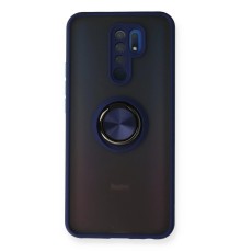 Xiaomi Redmi 9 Kılıf Montreal Yüzüklü Silikon Kapak - Lacivert