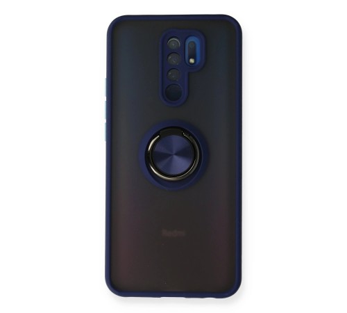 Xiaomi Redmi 9 Kılıf Montreal Yüzüklü Silikon Kapak - Lacivert Xiaomi Redmi 9 Kılıf Montreal Yüzüklü Silikon Kapak - Lacivert