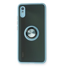 Xiaomi Redmi 9A Kılıf Montreal Yüzüklü Silikon Kapak - Buz Mavi