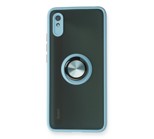 Xiaomi Redmi 9A Kılıf Montreal Yüzüklü Silikon Kapak - Buz Mavi Xiaomi Redmi 9A Kılıf Montreal Yüzüklü Silikon Kapak - Buz Mavi