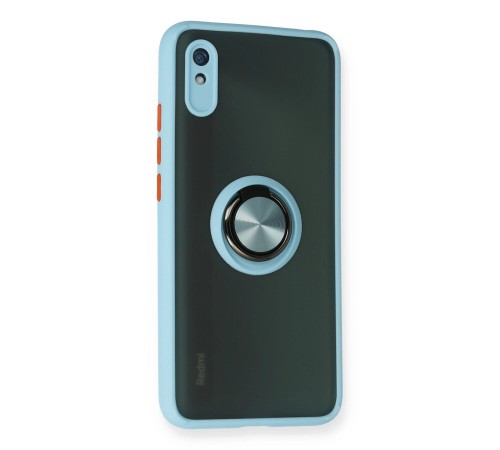Xiaomi Redmi 9A Kılıf Montreal Yüzüklü Silikon Kapak - Buz Mavi Xiaomi Redmi 9A Kılıf Montreal Yüzüklü Silikon Kapak - Buz Mavi