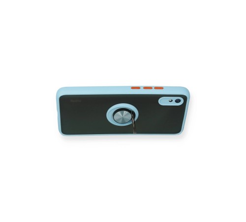 Xiaomi Redmi 9A Kılıf Montreal Yüzüklü Silikon Kapak - Buz Mavi Xiaomi Redmi 9A Kılıf Montreal Yüzüklü Silikon Kapak - Buz Mavi
