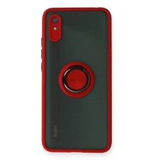 Xiaomi Redmi 9A Kılıf Montreal Yüzüklü Silikon Kapak - Kırmızı