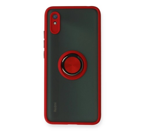 Xiaomi Redmi 9A Kılıf Montreal Yüzüklü Silikon Kapak - Kırmızı Xiaomi Redmi 9A Kılıf Montreal Yüzüklü Silikon Kapak - Kırmızı