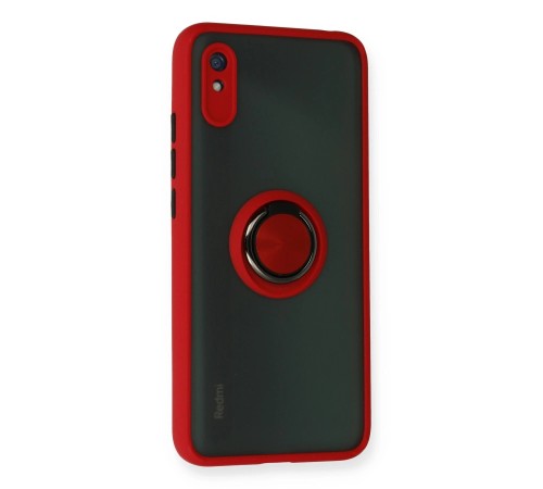 Xiaomi Redmi 9A Kılıf Montreal Yüzüklü Silikon Kapak - Kırmızı Xiaomi Redmi 9A Kılıf Montreal Yüzüklü Silikon Kapak - Kırmızı