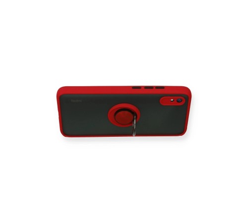 Xiaomi Redmi 9A Kılıf Montreal Yüzüklü Silikon Kapak - Kırmızı Xiaomi Redmi 9A Kılıf Montreal Yüzüklü Silikon Kapak - Kırmızı