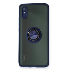 Xiaomi Redmi 9A Kılıf Montreal Yüzüklü Silikon Kapak - Lacivert
