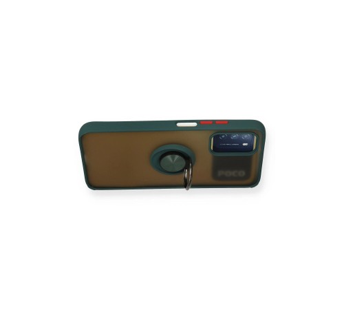 Xiaomi Redmi 9T Kılıf Montreal Yüzüklü Silikon Kapak - Yeşil Xiaomi Redmi 9T Kılıf Montreal Yüzüklü Silikon Kapak - Yeşil