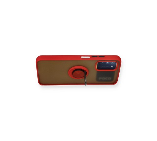 Xiaomi Redmi 9T Kılıf Montreal Yüzüklü Silikon Kapak - Kırmızı Xiaomi Redmi 9T Kılıf Montreal Yüzüklü Silikon Kapak - Kırmızı
