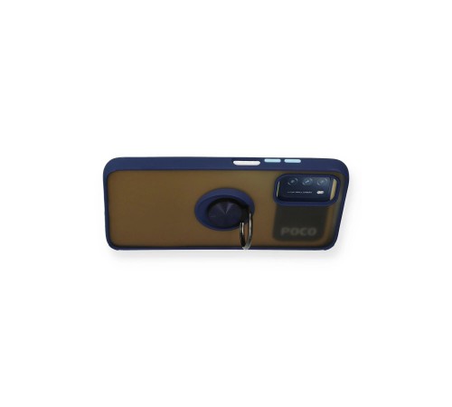 Xiaomi Redmi 9T Kılıf Montreal Yüzüklü Silikon Kapak - Lacivert Xiaomi Redmi 9T Kılıf Montreal Yüzüklü Silikon Kapak - Lacivert