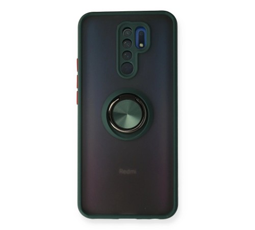 Xiaomi Redmi 9 Kılıf Montreal Yüzüklü Silikon Kapak - Yeşil Xiaomi Redmi 9 Kılıf Montreal Yüzüklü Silikon Kapak - Yeşil