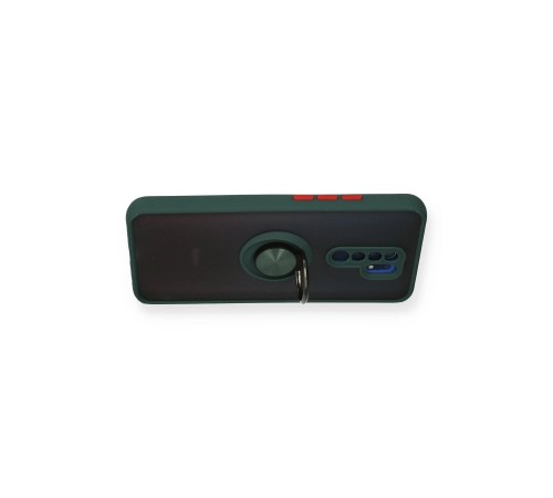 Xiaomi Redmi 9 Kılıf Montreal Yüzüklü Silikon Kapak - Yeşil Xiaomi Redmi 9 Kılıf Montreal Yüzüklü Silikon Kapak - Yeşil
