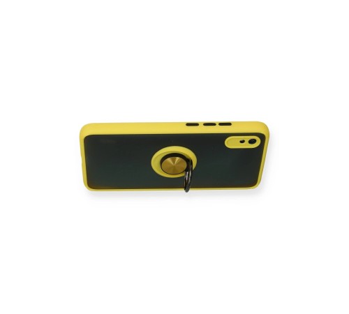 Xiaomi Redmi 9A Kılıf Montreal Yüzüklü Silikon Kapak - Sarı Xiaomi Redmi 9A Kılıf Montreal Yüzüklü Silikon Kapak - Sarı