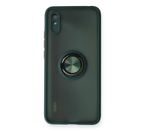 Xiaomi Redmi 9A Kılıf Montreal Yüzüklü Silikon Kapak - Yeşil Xiaomi Redmi 9A Kılıf Montreal Yüzüklü Silikon Kapak - Yeşil