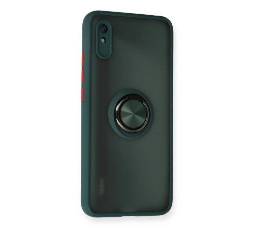Xiaomi Redmi 9A Kılıf Montreal Yüzüklü Silikon Kapak - Yeşil Xiaomi Redmi 9A Kılıf Montreal Yüzüklü Silikon Kapak - Yeşil