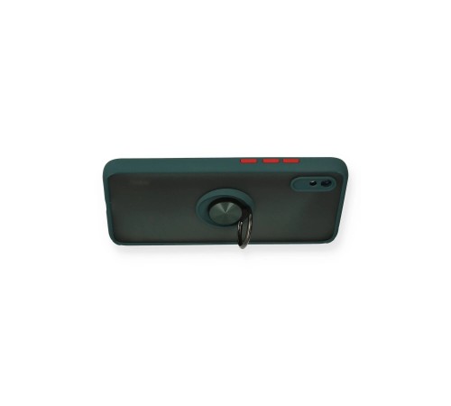 Xiaomi Redmi 9A Kılıf Montreal Yüzüklü Silikon Kapak - Yeşil Xiaomi Redmi 9A Kılıf Montreal Yüzüklü Silikon Kapak - Yeşil