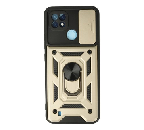 Realme C21 Kılıf Pars Lens Yüzüklü Silikon - Gold