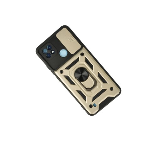 Realme C21 Kılıf Pars Lens Yüzüklü Silikon - Gold