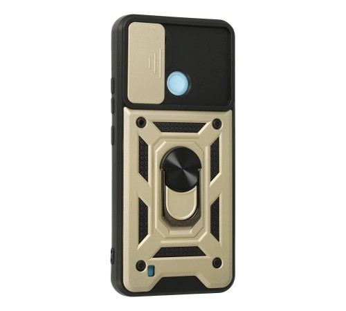 Realme C21 Kılıf Pars Lens Yüzüklü Silikon - Gold
