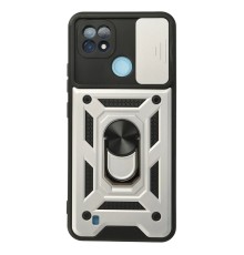Realme C21 Kılıf Pars Lens Yüzüklü Silikon - Gümüş