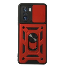 Xiaomi Poco F3 Kılıf Pars Lens Yüzüklü Silikon - Kırmızı