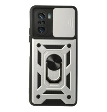 Xiaomi Poco F3 Kılıf Pars Lens Yüzüklü Silikon - Gümüş