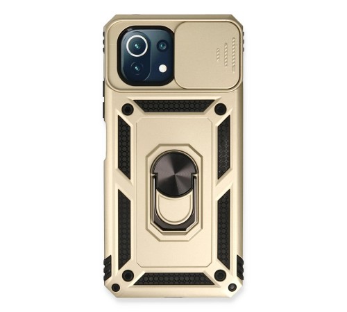 Xiaomi Mİ 11 Lite Kılıf Pars Lens Yüzüklü Silikon - Gold Xiaomi Mİ 11 Lite Kılıf Pars Lens Yüzüklü Silikon - Gold
