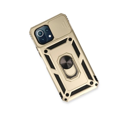 Xiaomi Mİ 11 Lite Kılıf Pars Lens Yüzüklü Silikon - Gold Xiaomi Mİ 11 Lite Kılıf Pars Lens Yüzüklü Silikon - Gold