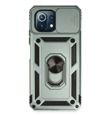 Xiaomi Mİ 11 Lite Kılıf Pars Lens Yüzüklü Silikon - Yeşil