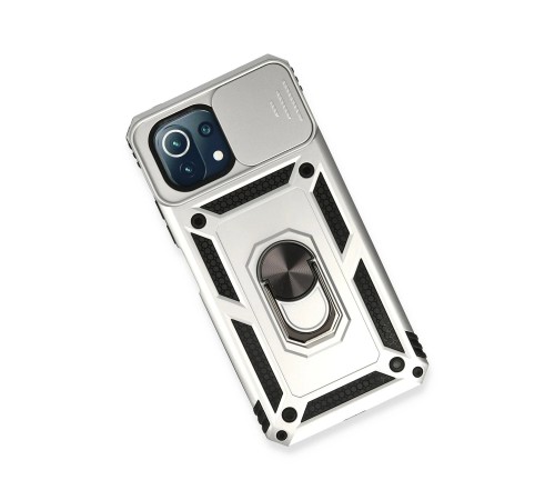 Xiaomi Mİ 11 Lite Kılıf Pars Lens Yüzüklü Silikon - Gümüş Xiaomi Mİ 11 Lite Kılıf Pars Lens Yüzüklü Silikon - Gümüş